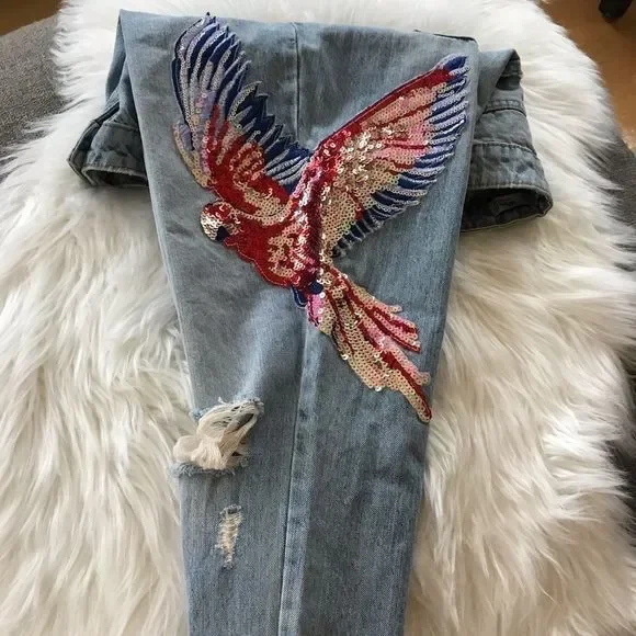 Denim Co Primark distressed jeans with sequins - Picture 8 of 15